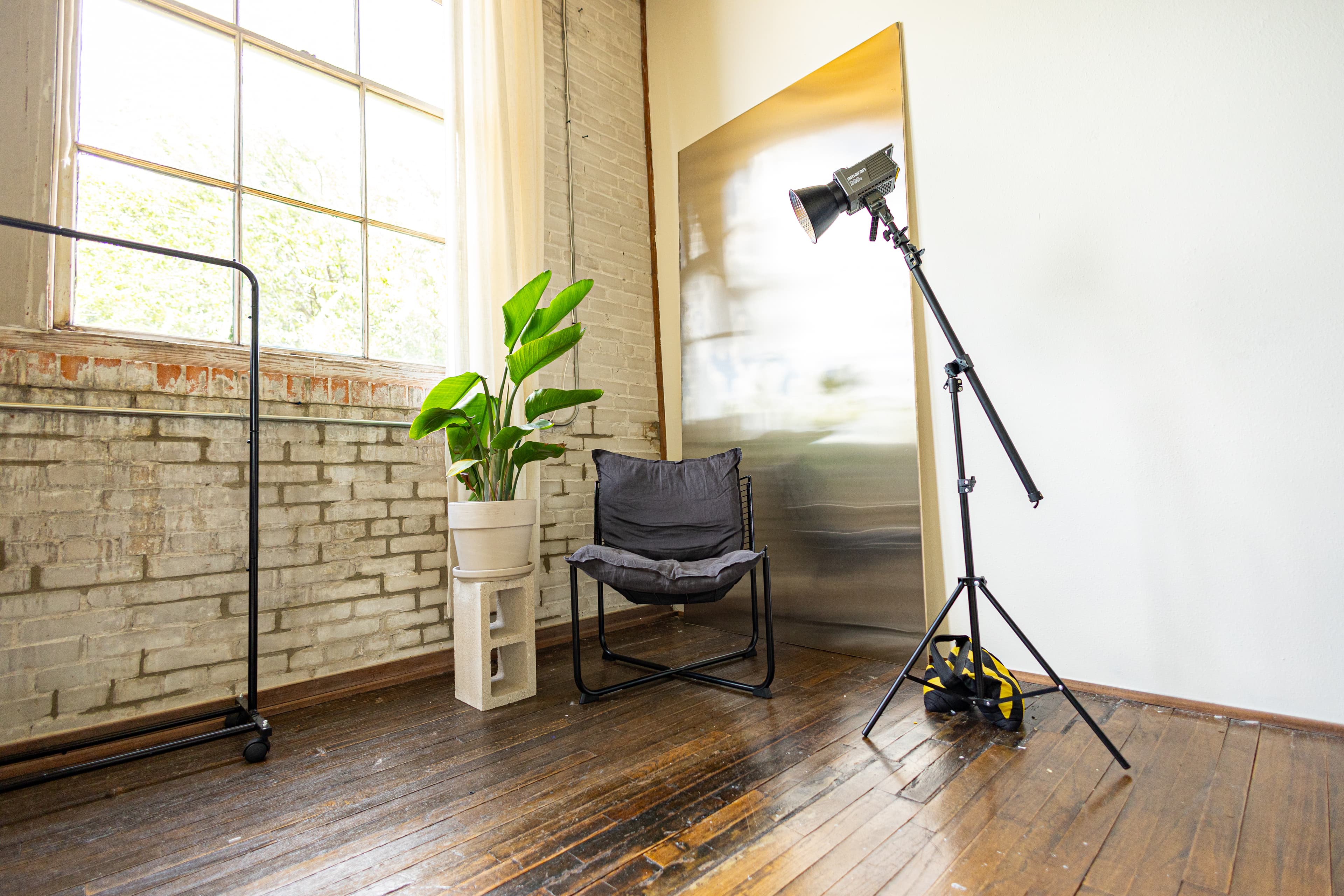 Manna Haus corner chair and studio light